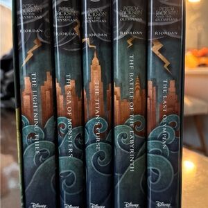 Percy Jackson Book Set with Black and Blue Covers